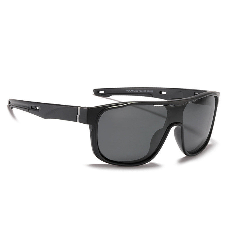 Men's Polarized Sunglasses Shield Sports Style Single Piece Lens Dark and Mirrored Glasses UV400 Protection