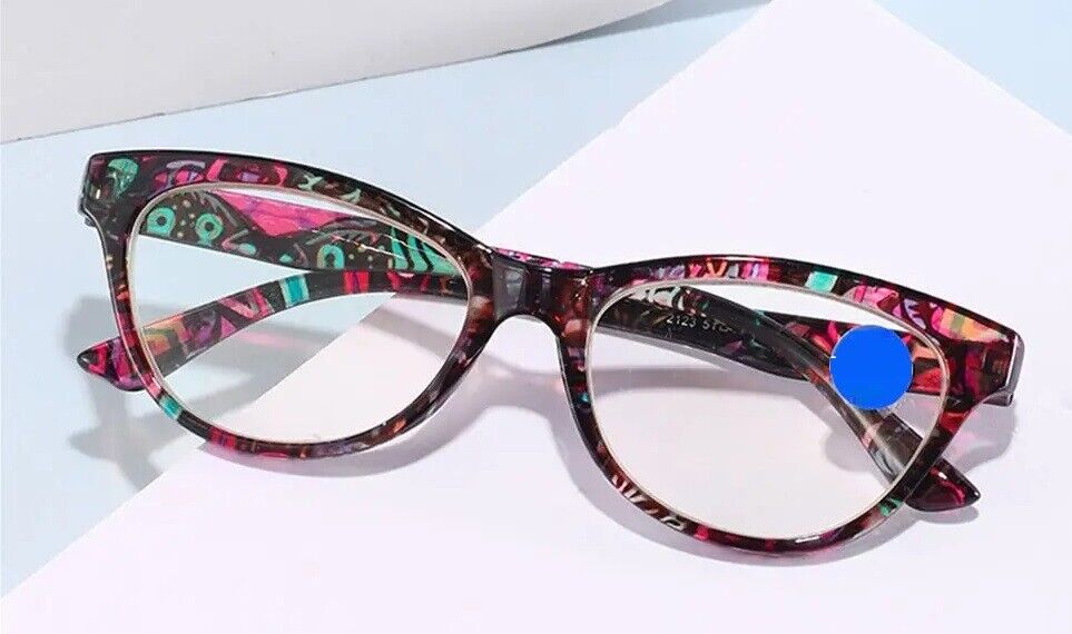 Women's Reading Glasses Floral Flowers Print Eyeglasses Anti Blue Light Readers