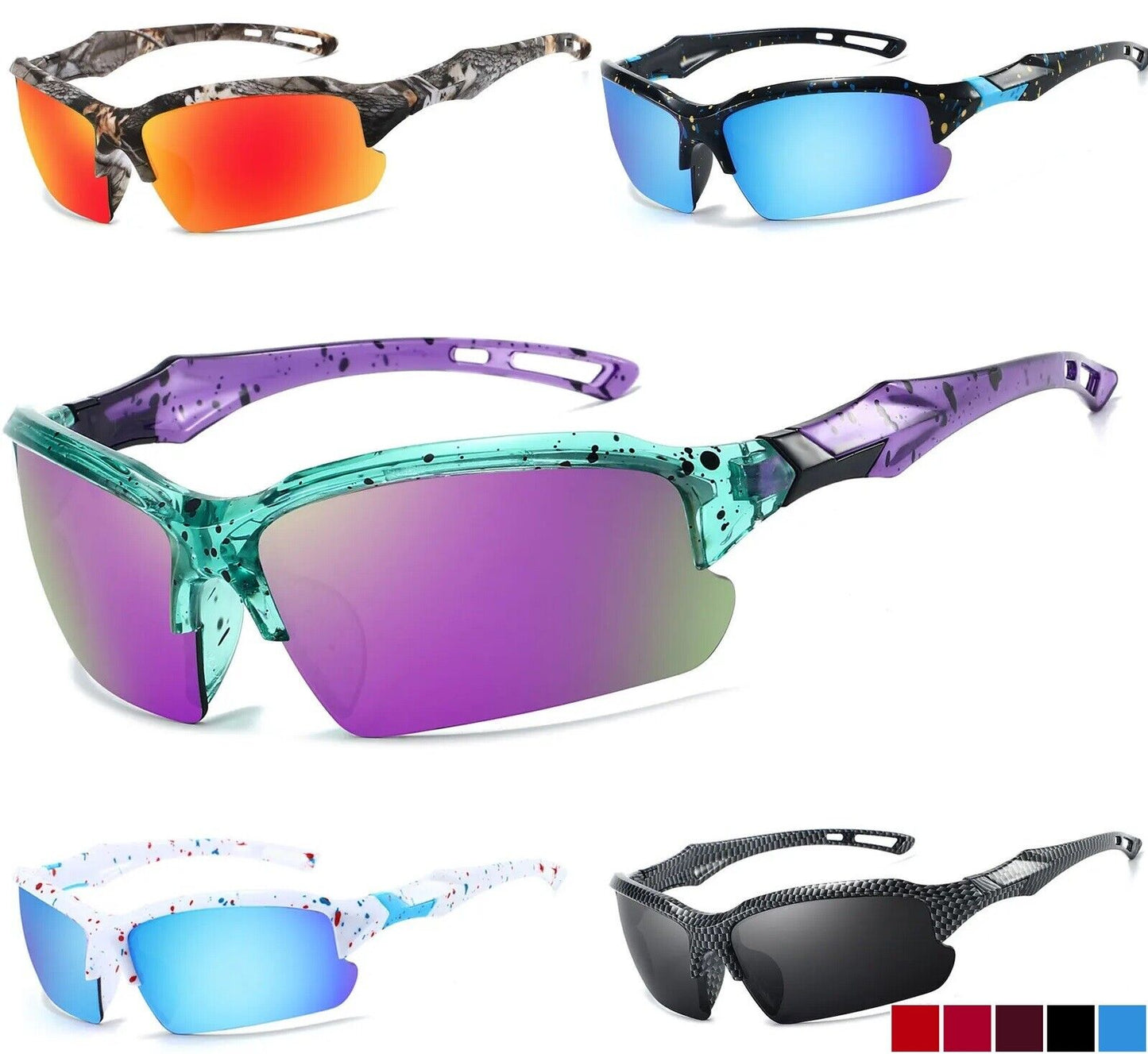 New Men's Women's Sunglasses Glasses Fishing Eyewear Baseball Cycling Hiking Softball