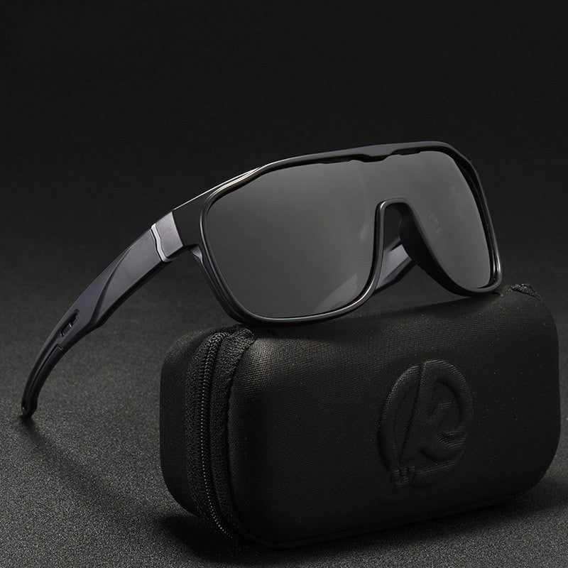 Men's Polarized Sunglasses Shield Sports Style Single Piece Lens Dark and Mirrored Glasses UV400 Protection