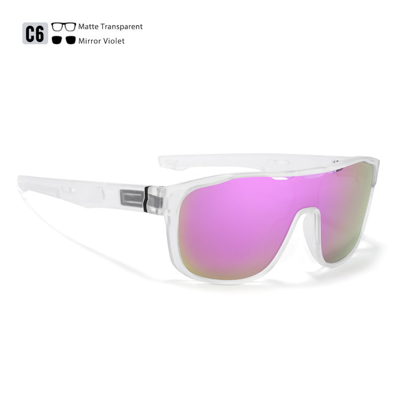 Men's Polarized Sunglasses Shield Sports Style Single Piece Lens Dark and Mirrored Glasses UV400 Protection