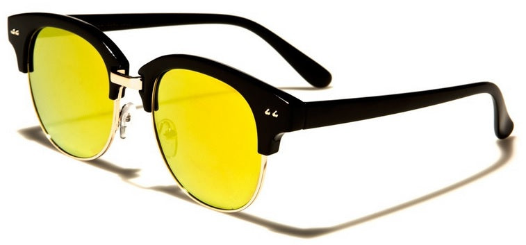 Men's Women's Classic Sunglasses- Round Mirrored Lens Fashion Eyewear UV400 Protection
