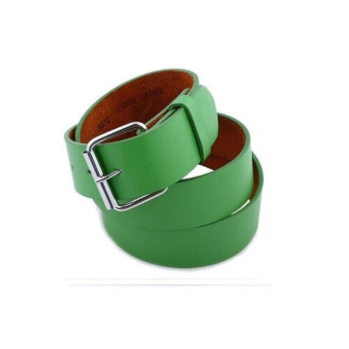 Men's Women's Plain Bonded Leather Belt - Multi-Color Golf Baseball Softball Removable Buckle