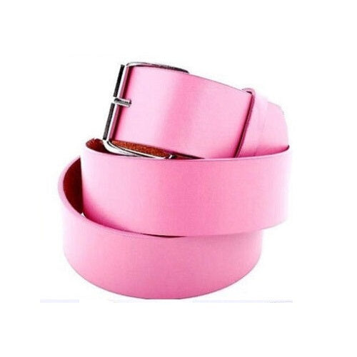 Men's Women's Plain Bonded Leather Belt - Multi-Color Golf Baseball Softball Removable Buckle