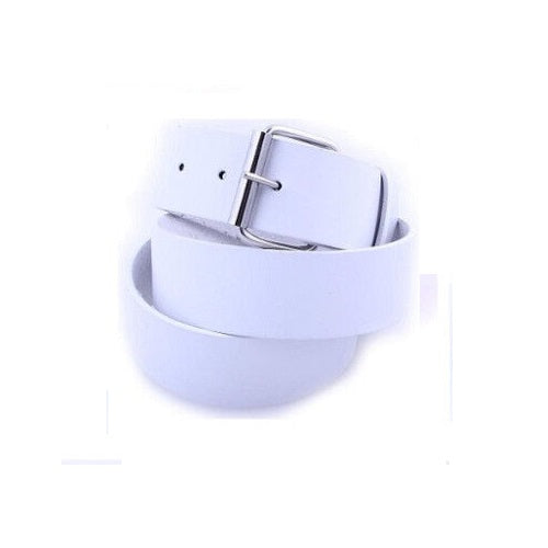 Men's Women's Plain Bonded Leather Belt - Multi-Color Golf Baseball Softball Removable Buckle