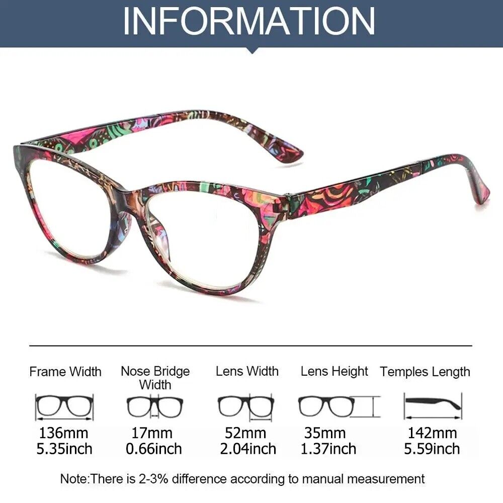 Women's Reading Glasses Floral Flowers Print Eyeglasses Anti Blue Light Readers