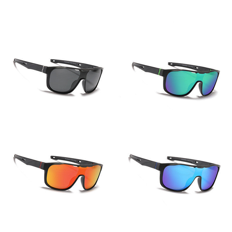 Men's Polarized Sunglasses Shield Sports Style Single Piece Lens Dark and Mirrored Glasses UV400 Protection