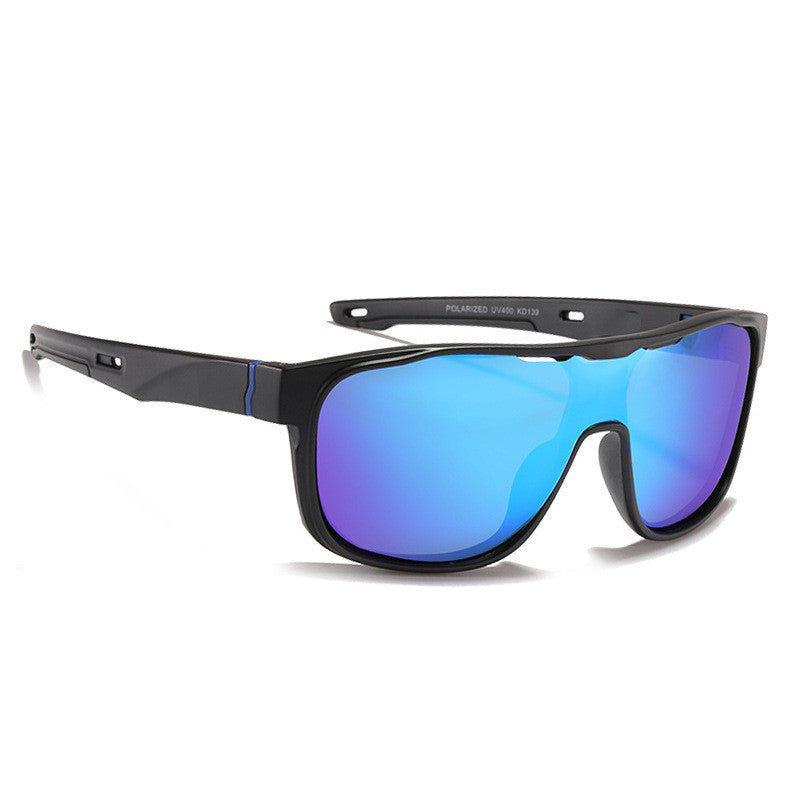 Men's Polarized Sunglasses Shield Sports Style Single Piece Lens Dark and Mirrored Glasses UV400 Protection