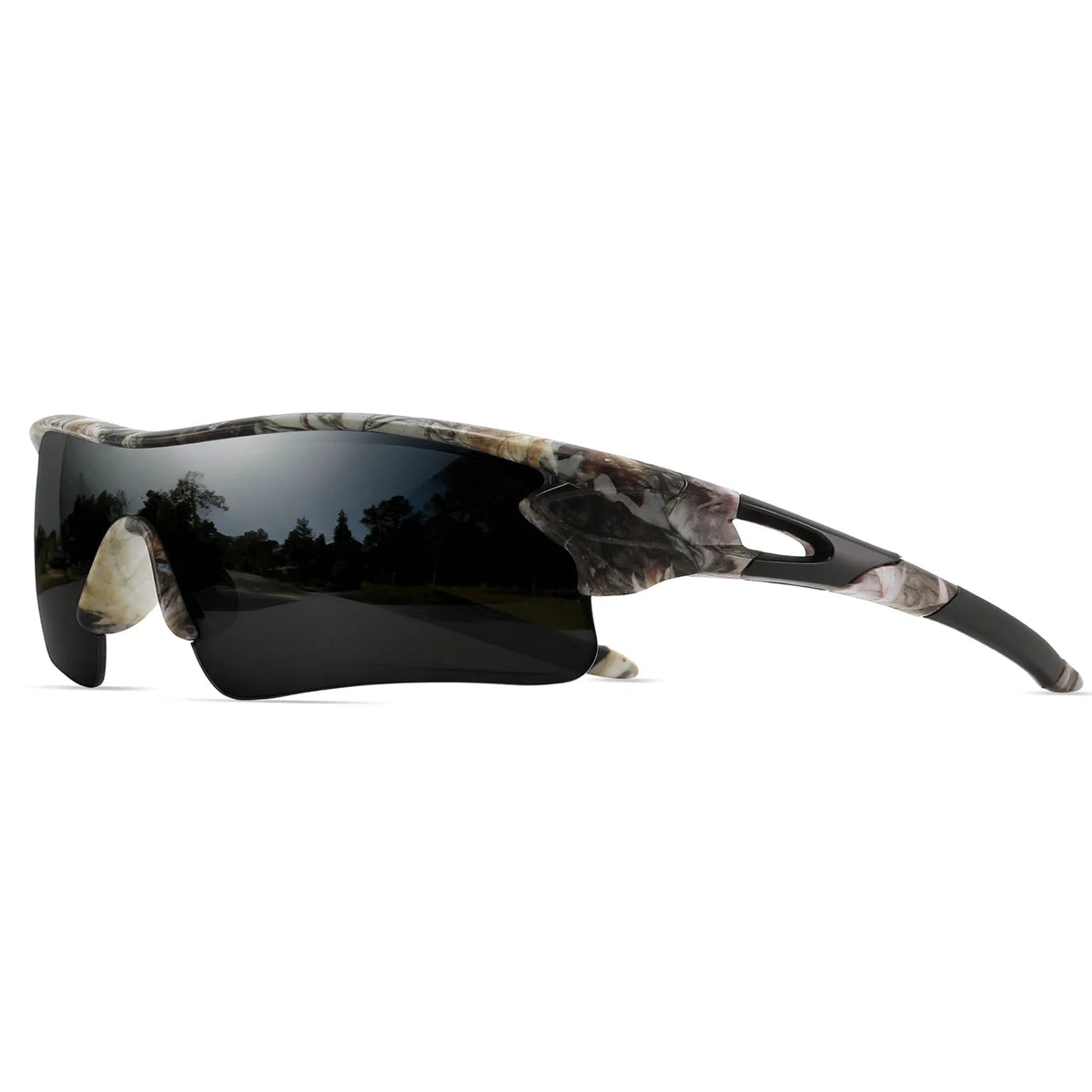 Camouflage Black Frame Dark Lens Sunglasses for Men Women Unisex