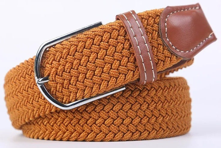 New Men's Women's Unisex Belt Braided Woven Elastic Stretch Fabric Enduring in Different Waist Sizes