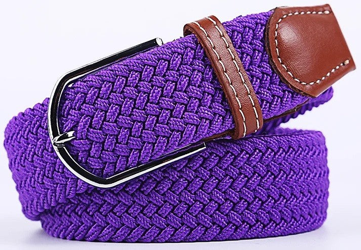 New Men's Women's Unisex Belt Braided Woven Elastic Stretch Fabric Enduring in Different Waist Sizes