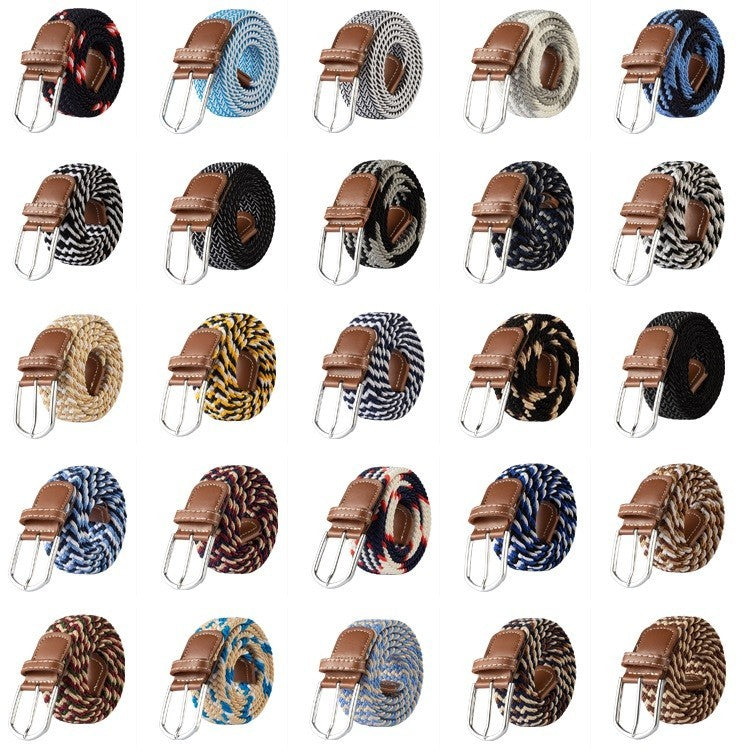 New Men's Women's Unisex Belt Braided Woven Elastic Stretch Fabric Enduring in Different Waist Sizes