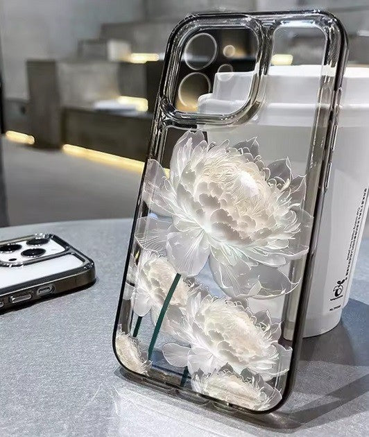 For iPhone 18 17 16 15 14 13 12 Case Pro Max Floral Flowers Print Slim Soft Skin Clear Transparent Cover