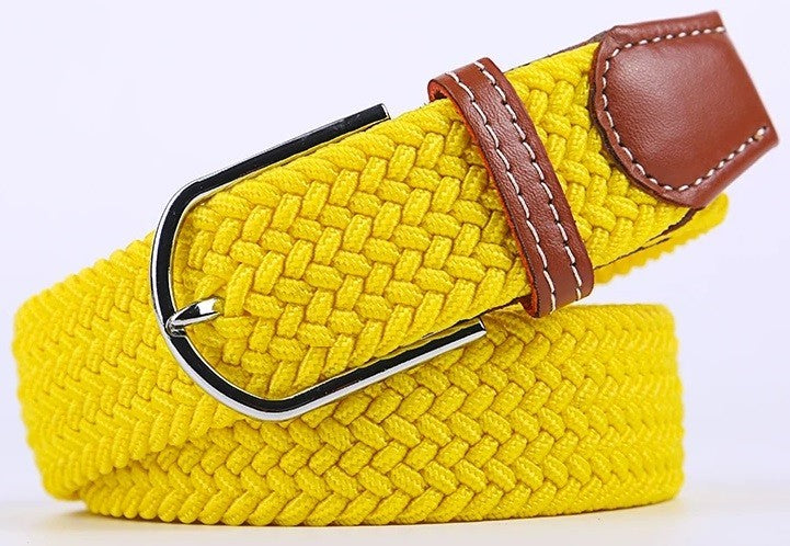New Men's Women's Unisex Belt Braided Woven Elastic Stretch Fabric Enduring in Different Waist Sizes