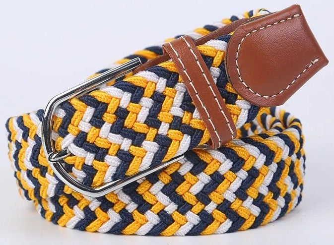 New Men's Women's Unisex Belt Braided Woven Elastic Stretch Fabric Enduring in Different Waist Sizes