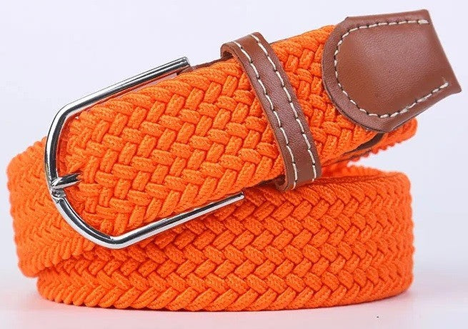 New Men's Women's Unisex Belt Braided Woven Elastic Stretch Fabric Enduring in Different Waist Sizes