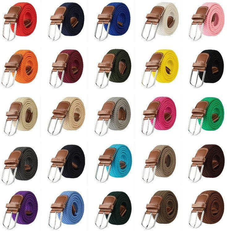 New Men's Women's Unisex Belt Braided Woven Elastic Stretch Fabric Enduring in Different Waist Sizes