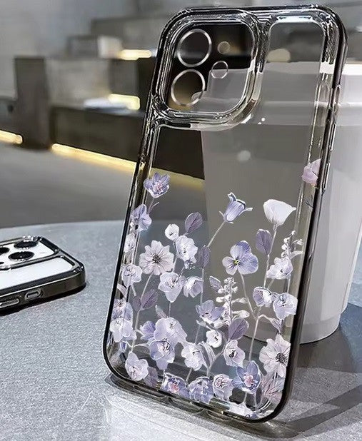 For iPhone 18 17 16 15 14 13 12 Case Pro Max Floral Flowers Print Slim Soft Skin Clear Transparent Cover