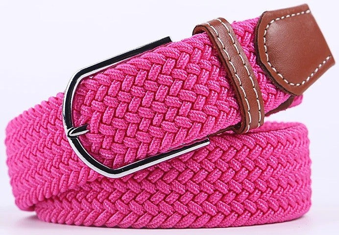 New Men's Women's Unisex Belt Braided Woven Elastic Stretch Fabric Enduring in Different Waist Sizes