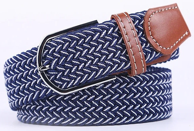 New Men's Women's Unisex Belt Braided Woven Elastic Stretch Fabric Enduring in Different Waist Sizes