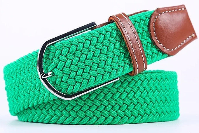 New Men's Women's Unisex Belt Braided Woven Elastic Stretch Fabric Enduring in Different Waist Sizes