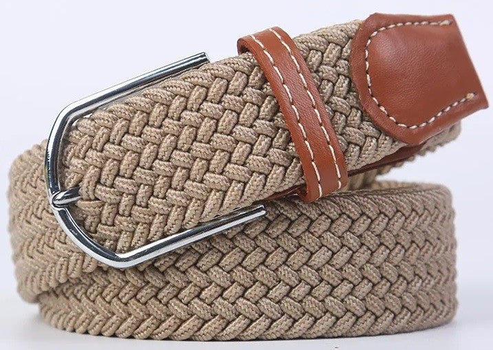 New Men's Women's Unisex Belt Braided Woven Elastic Stretch Fabric Enduring in Different Waist Sizes