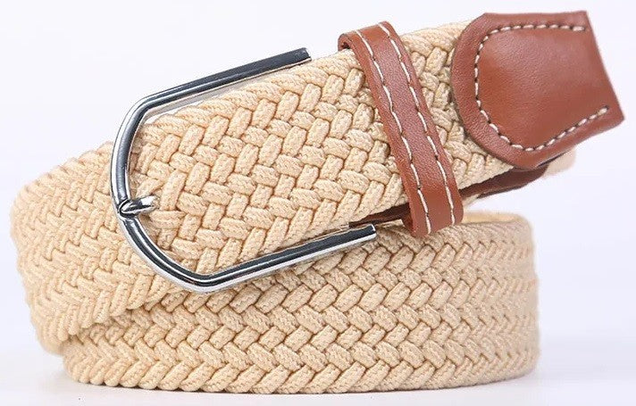 New Men's Women's Unisex Belt Braided Woven Elastic Stretch Fabric Enduring in Different Waist Sizes