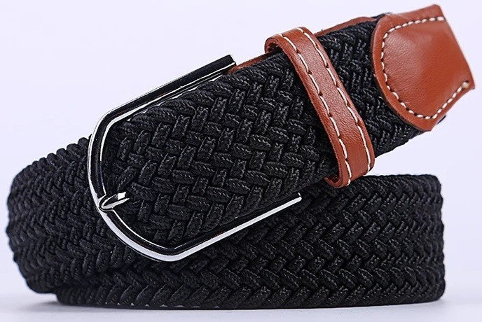 New Men's Women's Unisex Belt Braided Woven Elastic Stretch Fabric Enduring in Different Waist Sizes