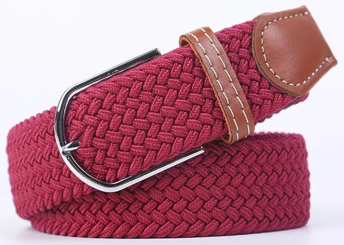 New Men's Women's Unisex Belt Braided Woven Elastic Stretch Fabric Enduring in Different Waist Sizes