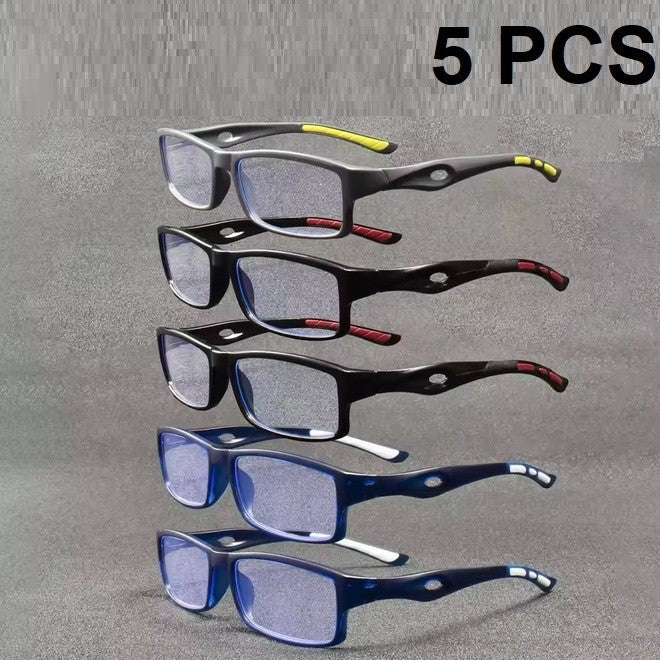 5PCS Reading Glasses Men's Women's Sports Style Vision Eyewear Anti-Blue Light Quality Readers