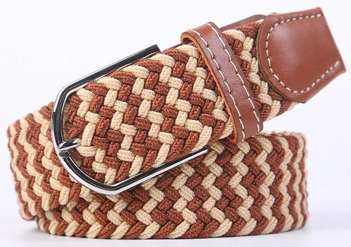 New Men's Women's Unisex Belt Braided Woven Elastic Stretch Fabric Enduring in Different Waist Sizes