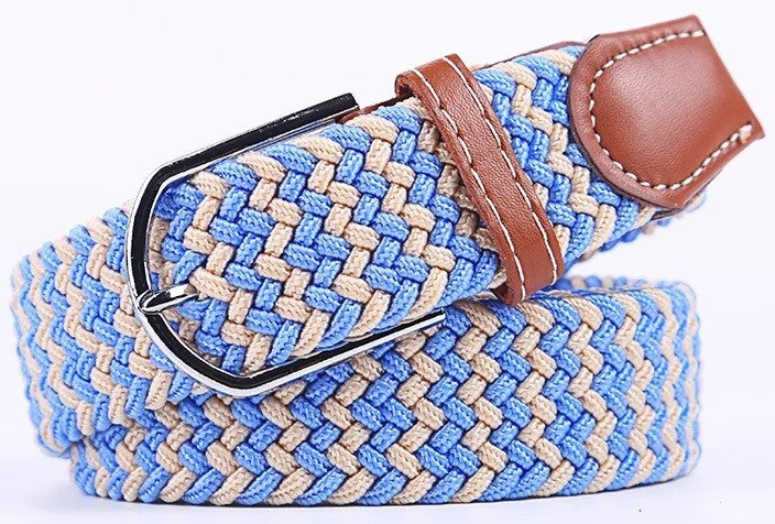 New Men's Women's Unisex Belt Braided Woven Elastic Stretch Fabric Enduring in Different Waist Sizes
