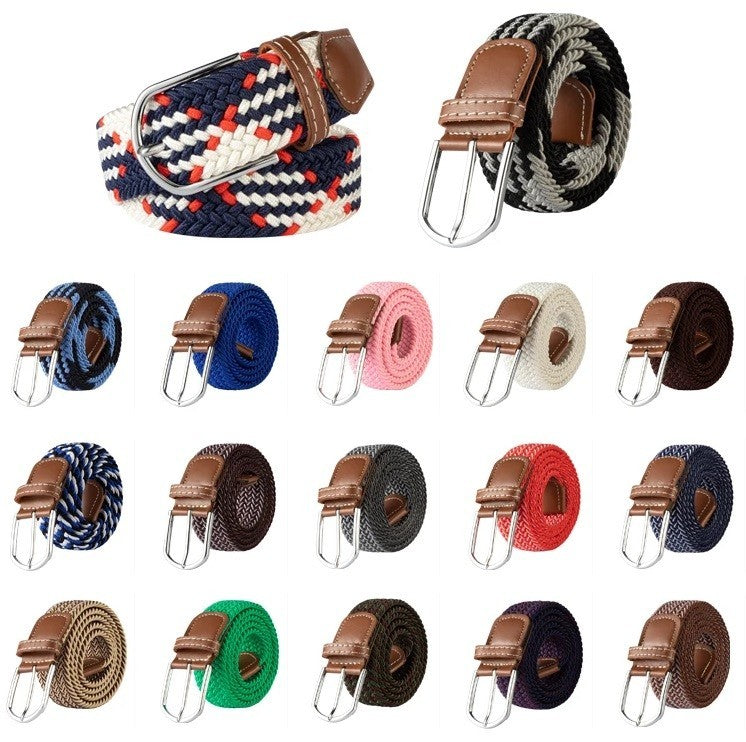 New Men's Women's Unisex Belt Braided Woven Elastic Stretch Fabric Enduring in Different Waist Sizes