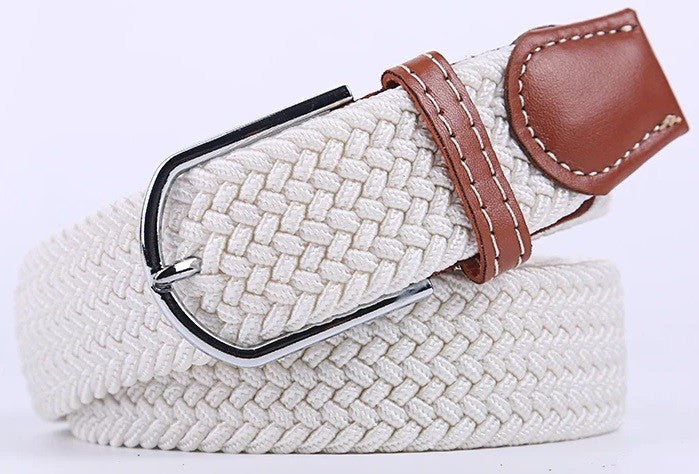New Men's Women's Unisex Belt Braided Woven Elastic Stretch Fabric Enduring in Different Waist Sizes