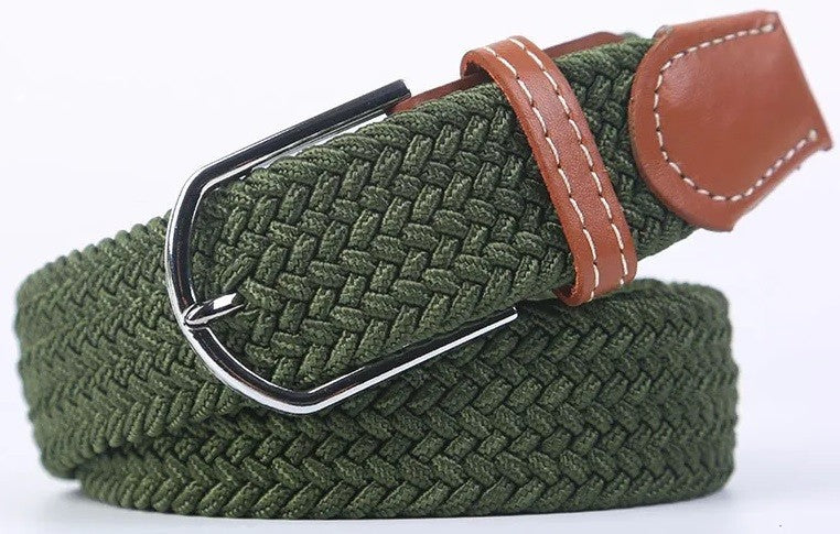 New Men's Women's Unisex Belt Braided Woven Elastic Stretch Fabric Enduring in Different Waist Sizes