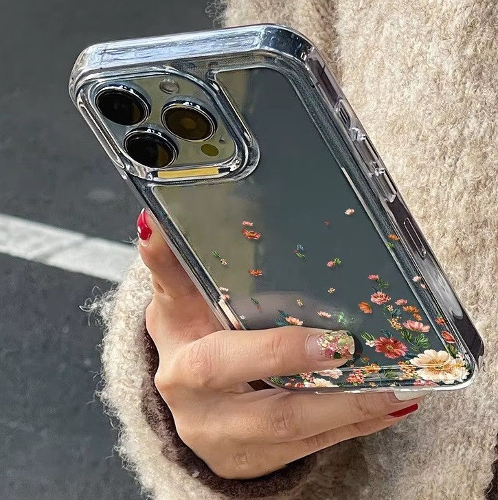 For iPhone 18 17 16 15 14 13 12 Case Pro Max Floral Flowers Print Slim Soft Skin Clear Transparent Cover