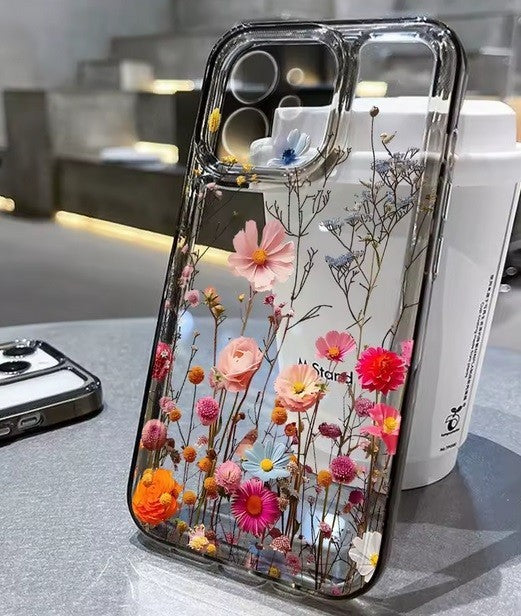 For iPhone 18 17 16 15 14 13 12 Case Pro Max Floral Flowers Print Slim Soft Skin Clear Transparent Cover