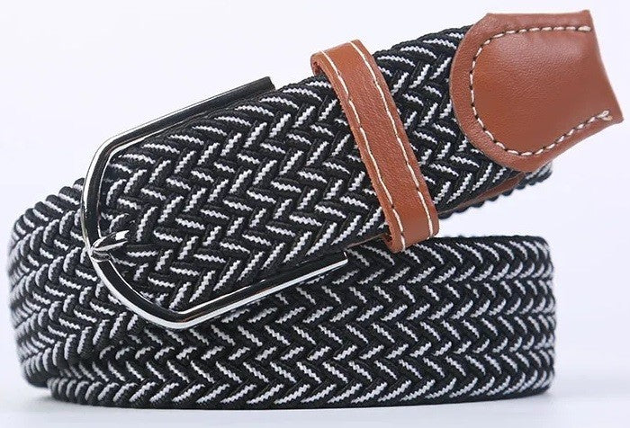 New Men's Women's Unisex Belt Braided Woven Elastic Stretch Fabric Enduring in Different Waist Sizes