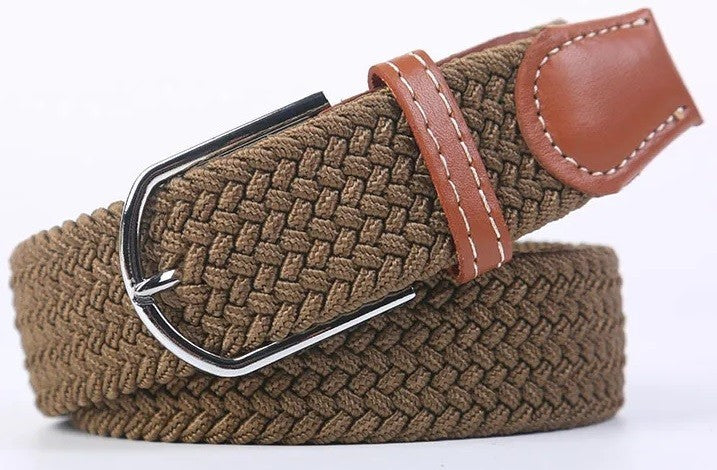 New Men's Women's Unisex Belt Braided Woven Elastic Stretch Fabric Enduring in Different Waist Sizes