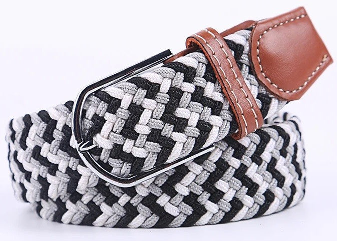 New Men's Women's Unisex Belt Braided Woven Elastic Stretch Fabric Enduring in Different Waist Sizes