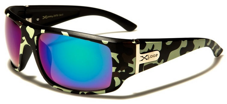 Men's Camouflage Sunglasses- Fashion Sunglasses Rectangle Lens Camo Designer Eyewear