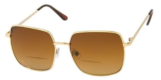 Bifocal Sunglasses- Men Women- Metal Frame- Smoke Lens and Brown Lens
